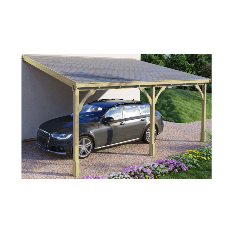 Polycarbonate Roof Car Port - 2m Depth