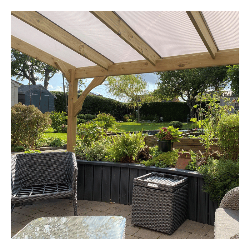 Polycarbonate Roof Car Port - 2m Depth