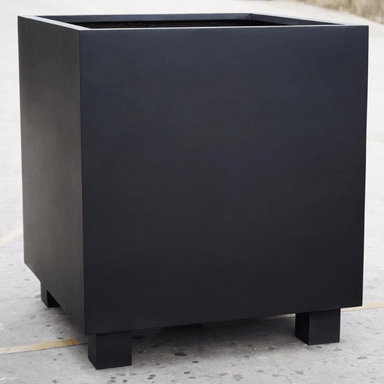 Polystone Contemporary Cube with feet Planter black