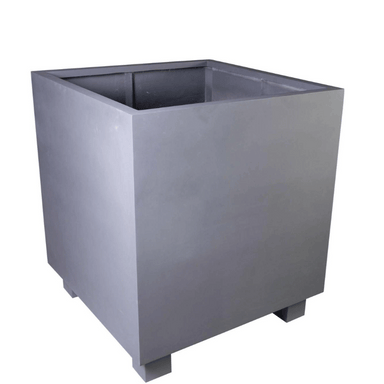 Polystone Contemporary Cube with feet Planter grey