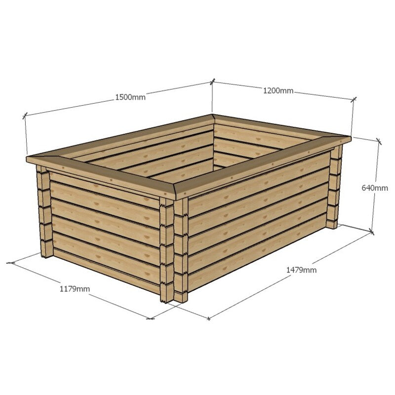 Rectangular Wooden Pond – Raised Timber Frame Pond for Outdoor Gardens