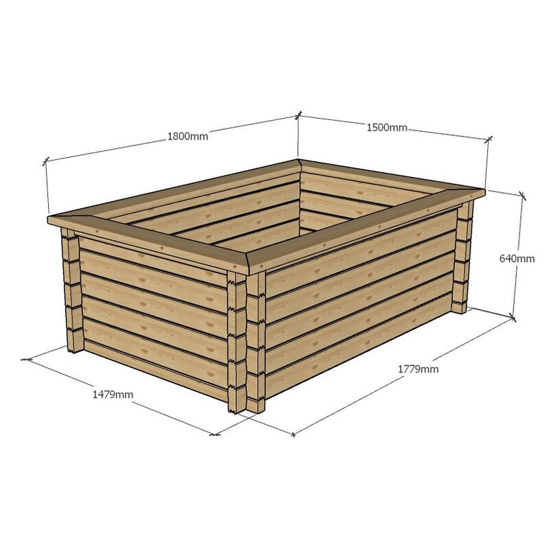 Rectangular Wooden Pond – Raised Timber Frame Pond for Outdoor Gardens