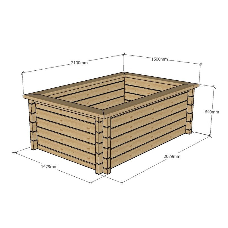Rectangular Wooden Pond – Raised Timber Frame Pond for Outdoor Gardens