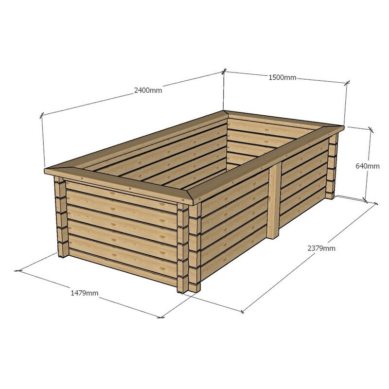 Rectangular Wooden Pond – Raised Timber Frame Pond for Outdoor Gardens