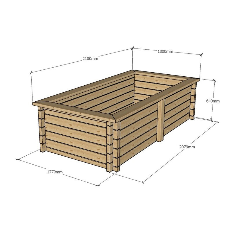 Rectangular Wooden Pond – Raised Timber Frame Pond for Outdoor Gardens