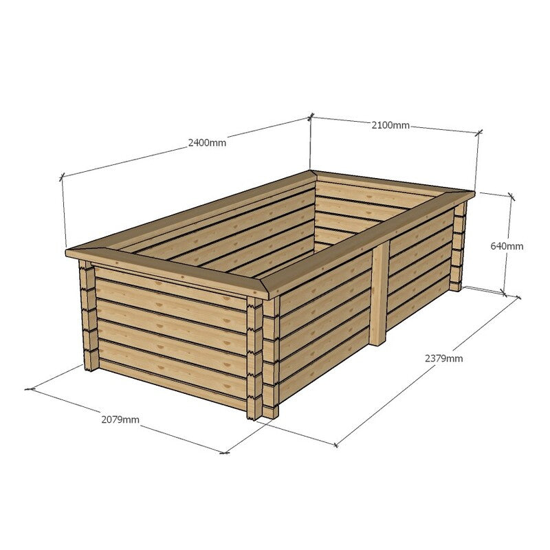 Rectangular Wooden Pond – Raised Timber Frame Pond for Outdoor Gardens
