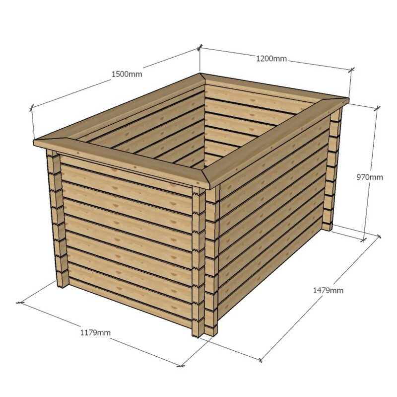 Rectangular Wooden Pond – Raised Timber Frame Pond for Outdoor Gardens