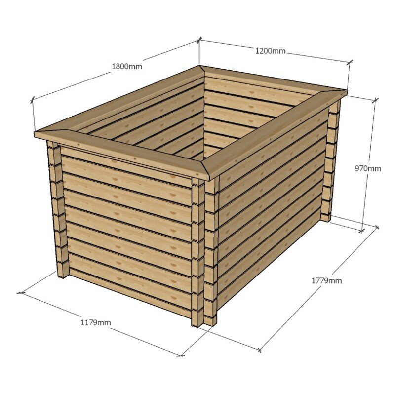 Rectangular Wooden Pond – Raised Timber Frame Pond for Outdoor Gardens