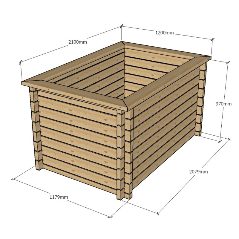 Rectangular Wooden Pond – Raised Timber Frame Pond for Outdoor Gardens
