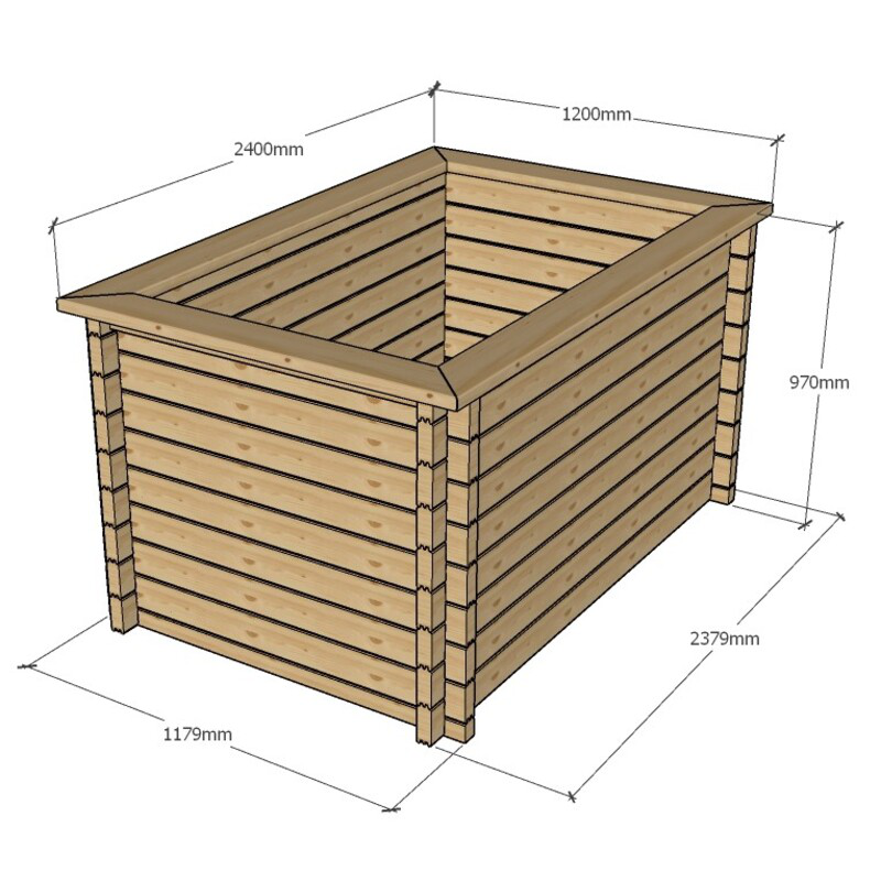 Rectangular Wooden Pond – Raised Timber Frame Pond for Outdoor Gardens