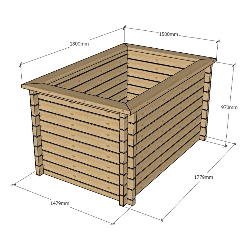 Rectangular Wooden Pond – Raised Timber Frame Pond for Outdoor Gardens