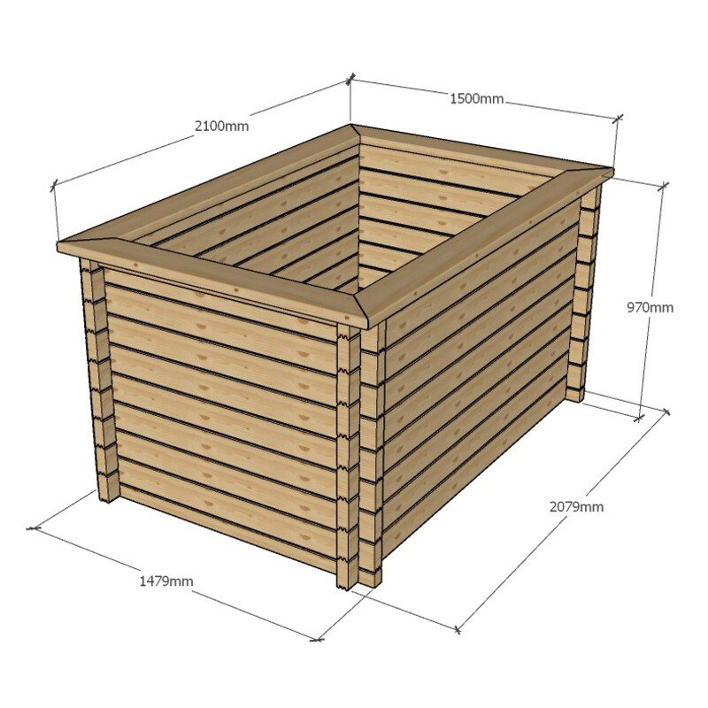 Rectangular Wooden Pond – Raised Timber Frame Pond for Outdoor Gardens