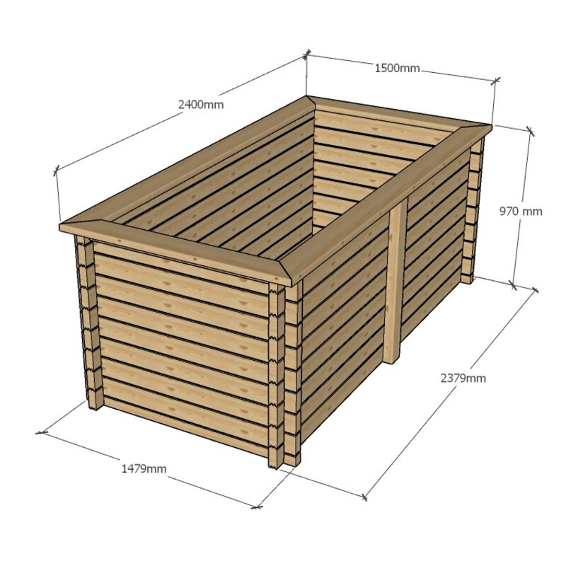 Rectangular Wooden Pond – Raised Timber Frame Pond for Outdoor Gardens