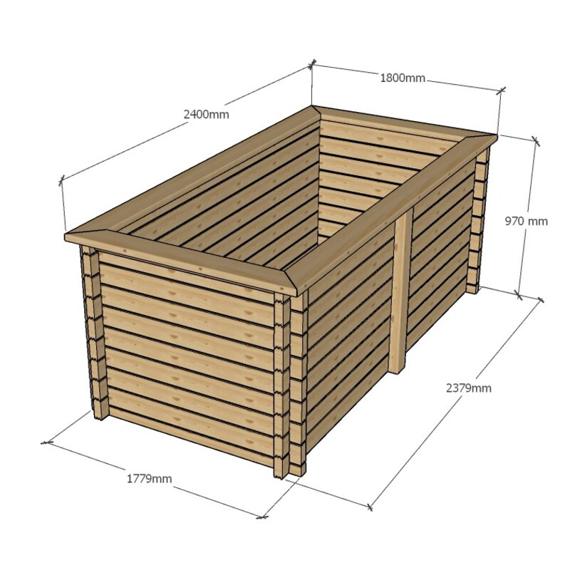 Rectangular Wooden Pond – Raised Timber Frame Pond for Outdoor Gardens