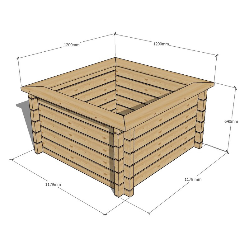 Raised Wooden Pond – Square Timber Garden Pond Kit with Heavy Duty Liner