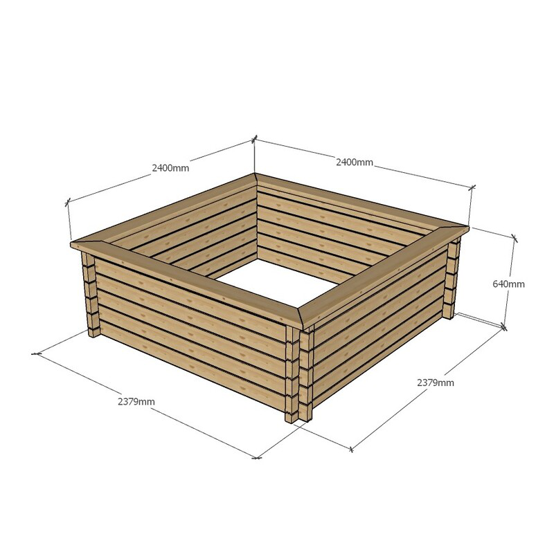 Raised Wooden Pond – Square Timber Garden Pond Kit with Heavy Duty Liner