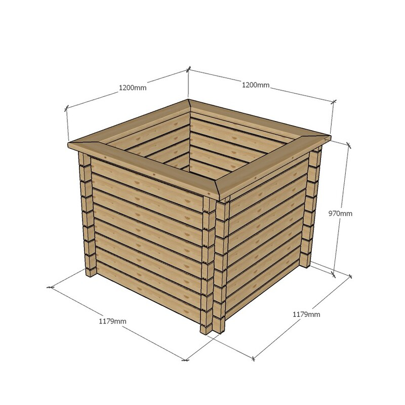 Raised Wooden Pond – Square Timber Garden Pond Kit with Heavy Duty Liner