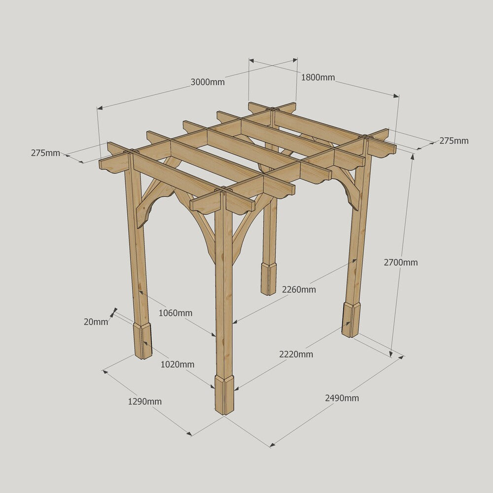Premium Pergola - 1.8m Width