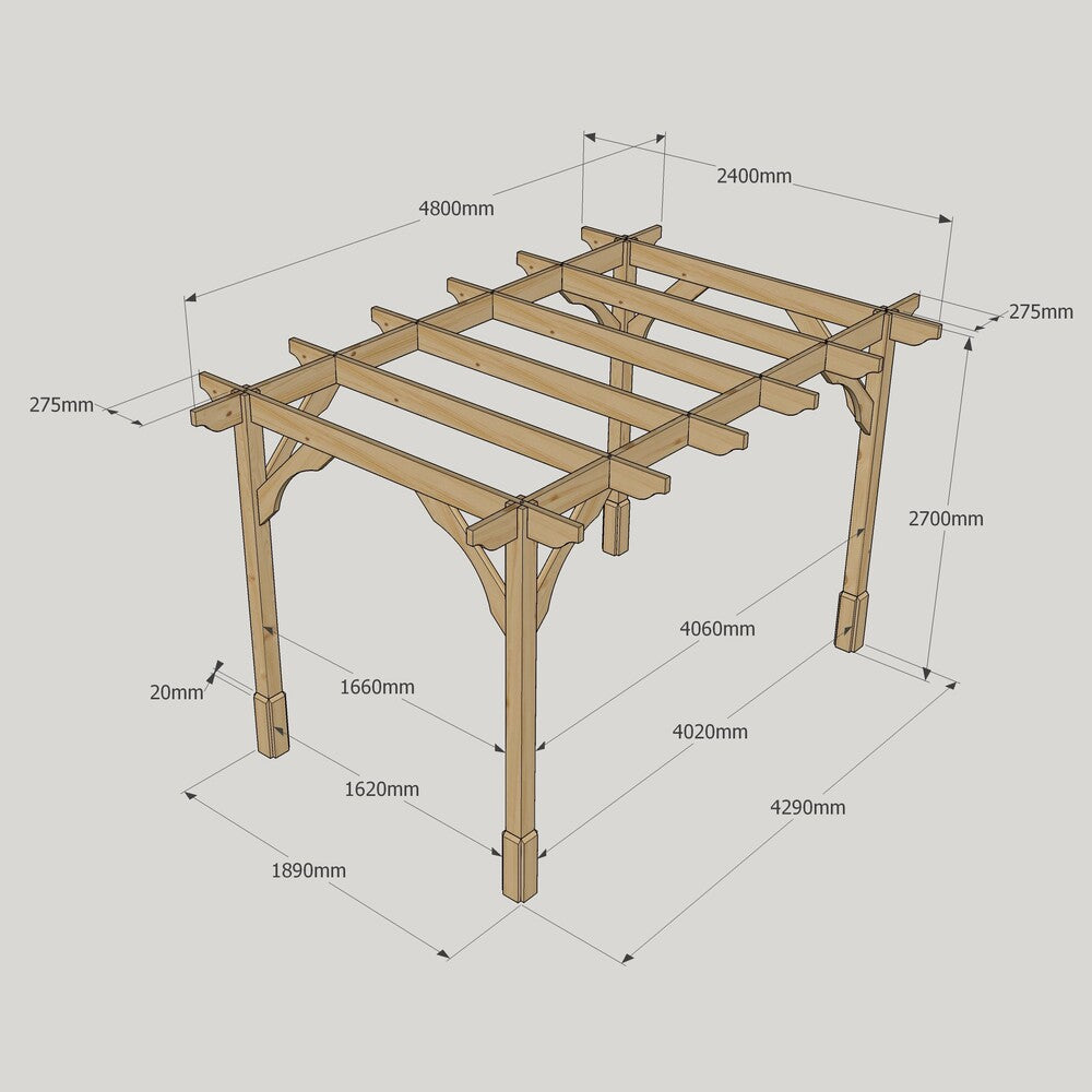 Premium Pergola - 2.4m Width