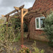 Rustic Brown Garden Pergola with House