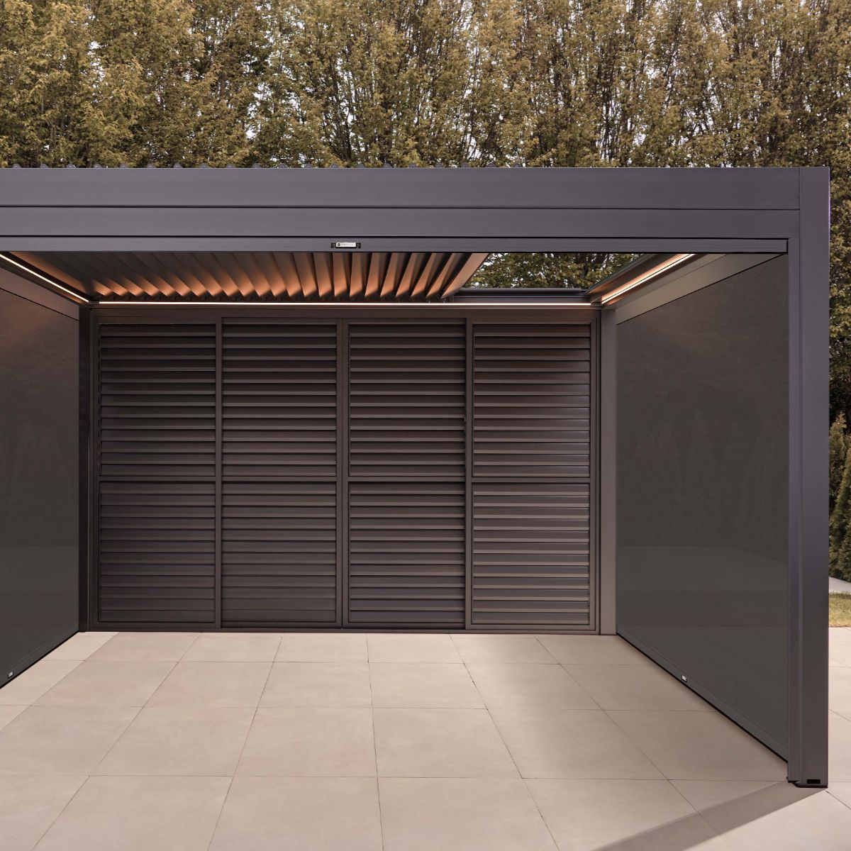 Luxe Electric Retractable Roof LED Aluminium Pergola