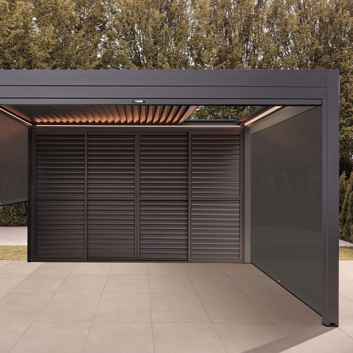 Luxe Electric Retractable Roof LED Aluminium Pergola
