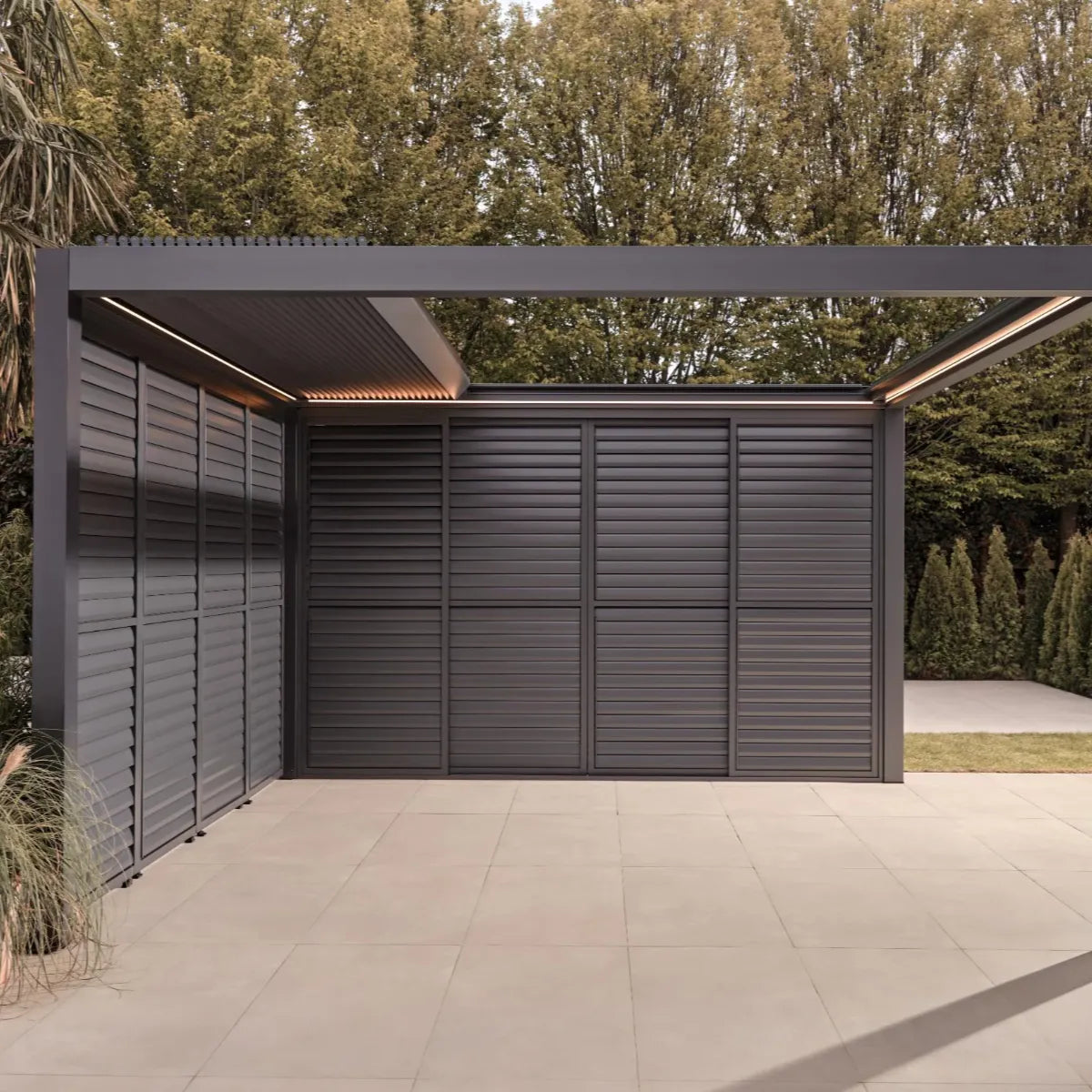 Luxe Electric Retractable Roof LED Aluminium Pergola
