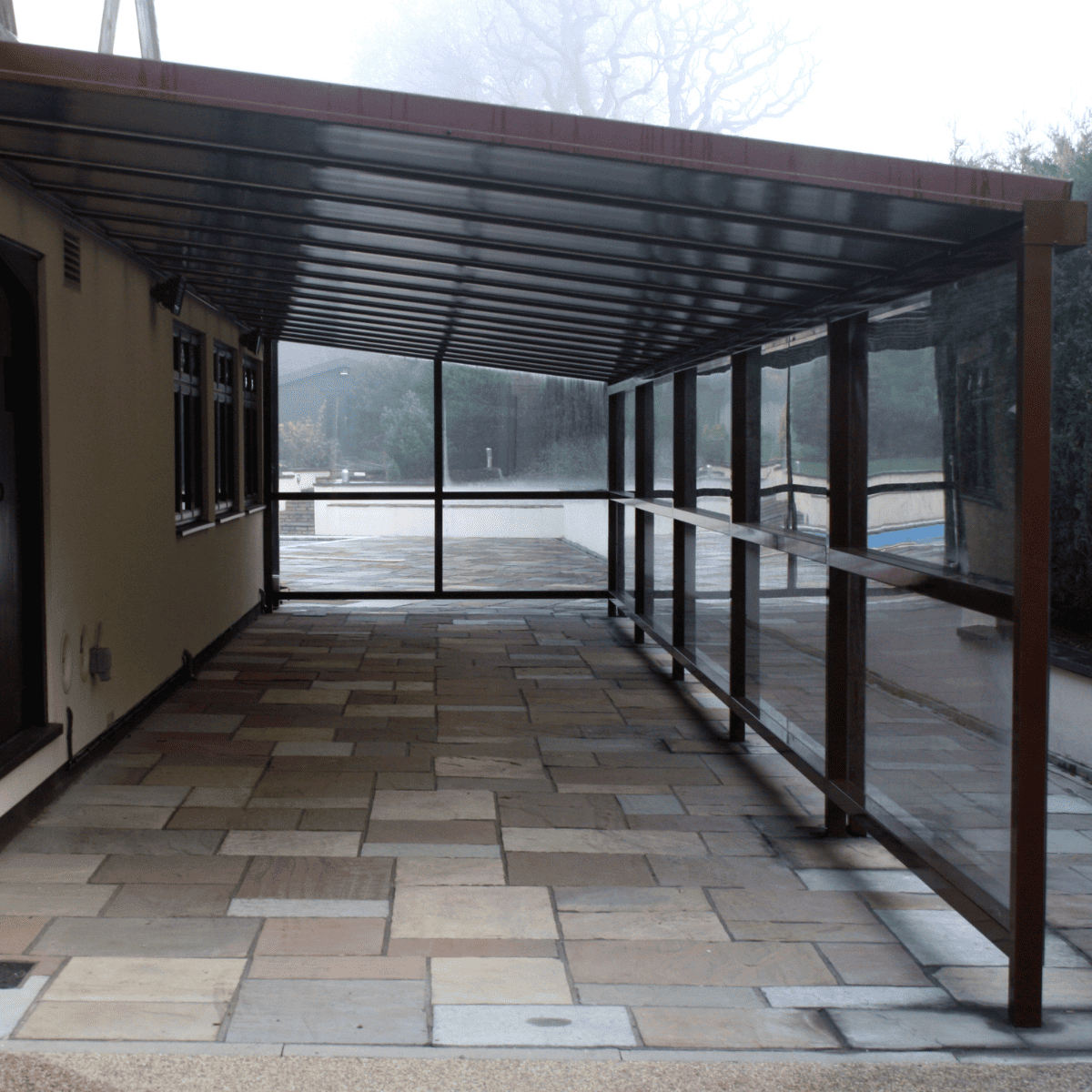 Simplicity 35 aluminium veranda green finish