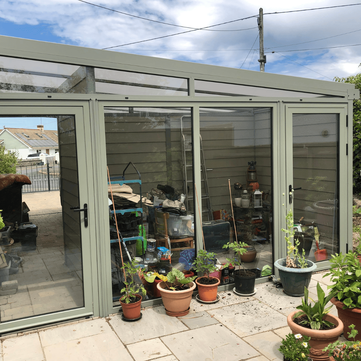 Simplicity 35 aluminium veranda outdoor event setup