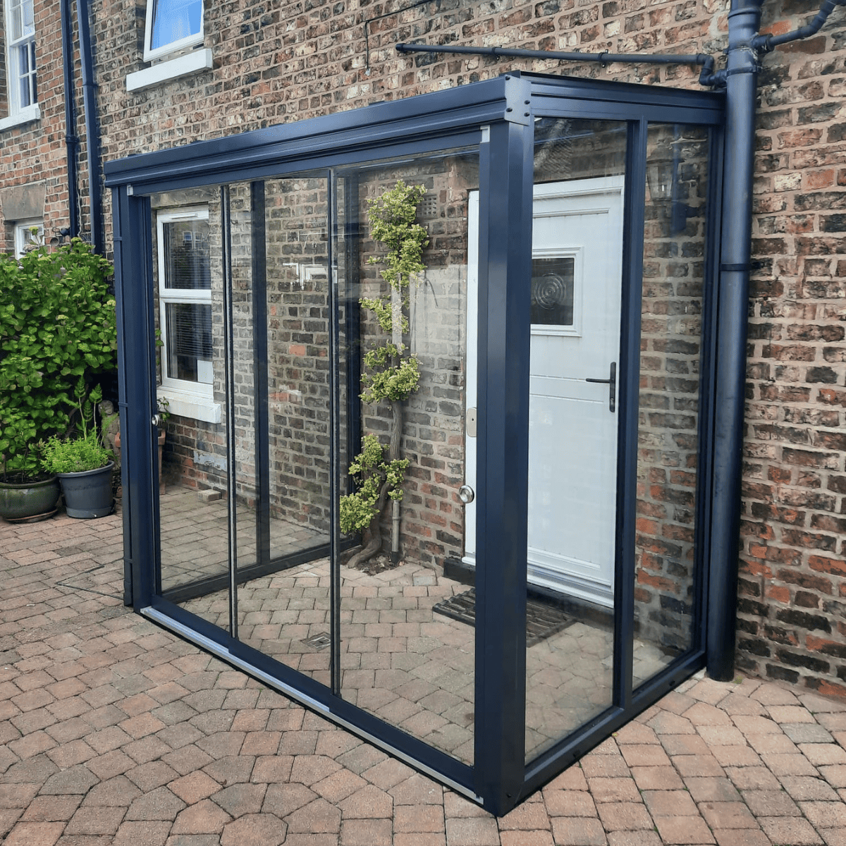 Simplicity 6 entrance canopy installation