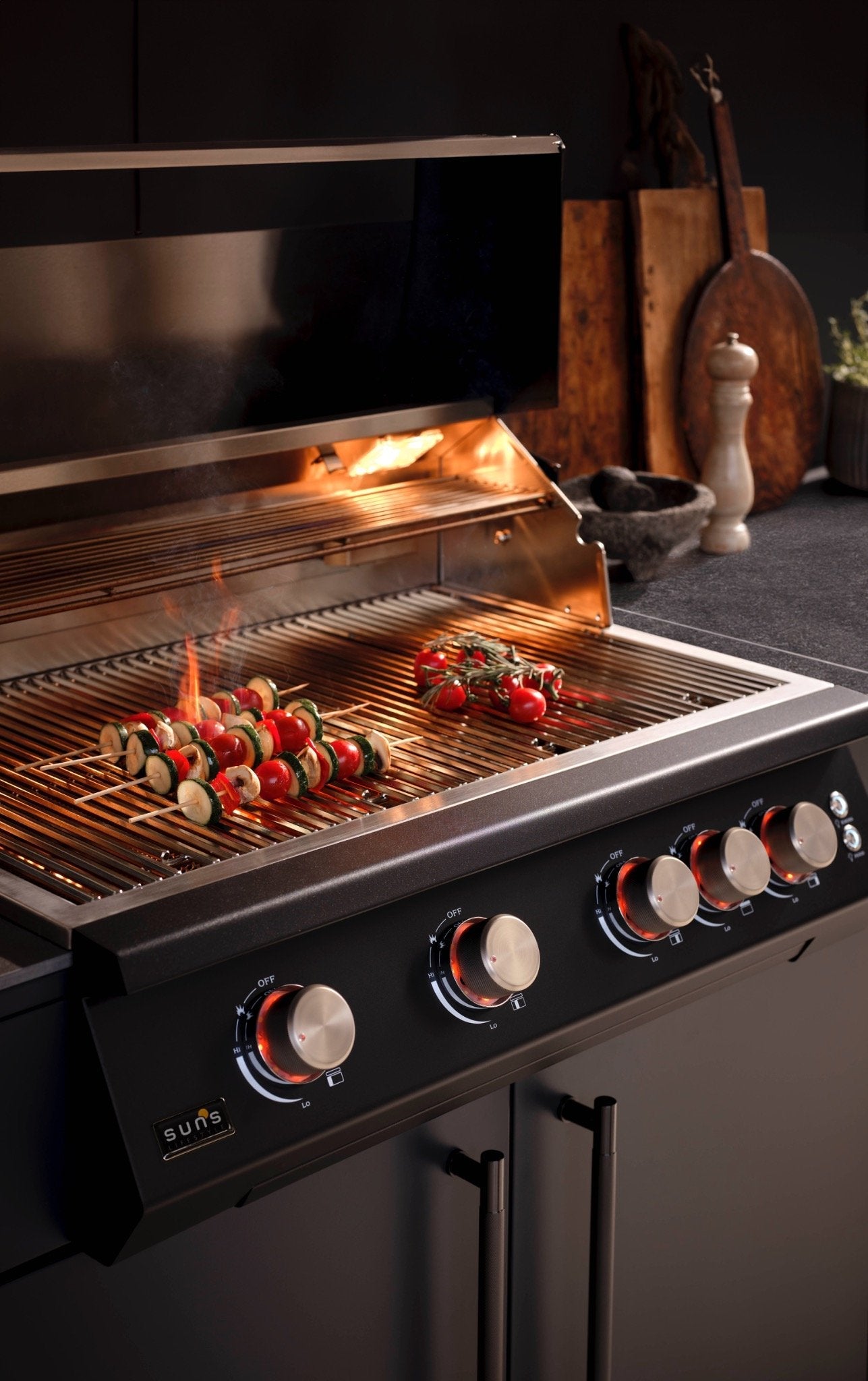 F4 Grill built into The Entertainer outdoor kitchen