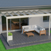 Patio with Trebbiano veranda, outdoor furniture, and house in the background
