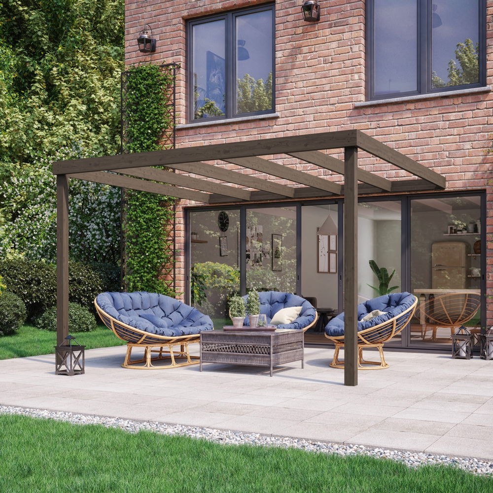 Wall Mounted Box Pergola – 3m Depth, Contemporary Timber Canopy