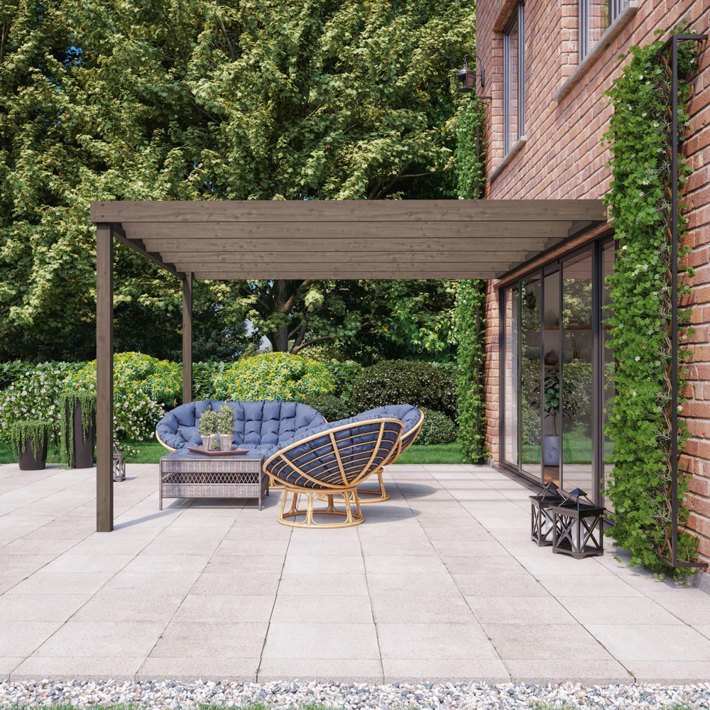 Wall Mounted Box Pergola – 3m Depth, Contemporary Timber Canopy