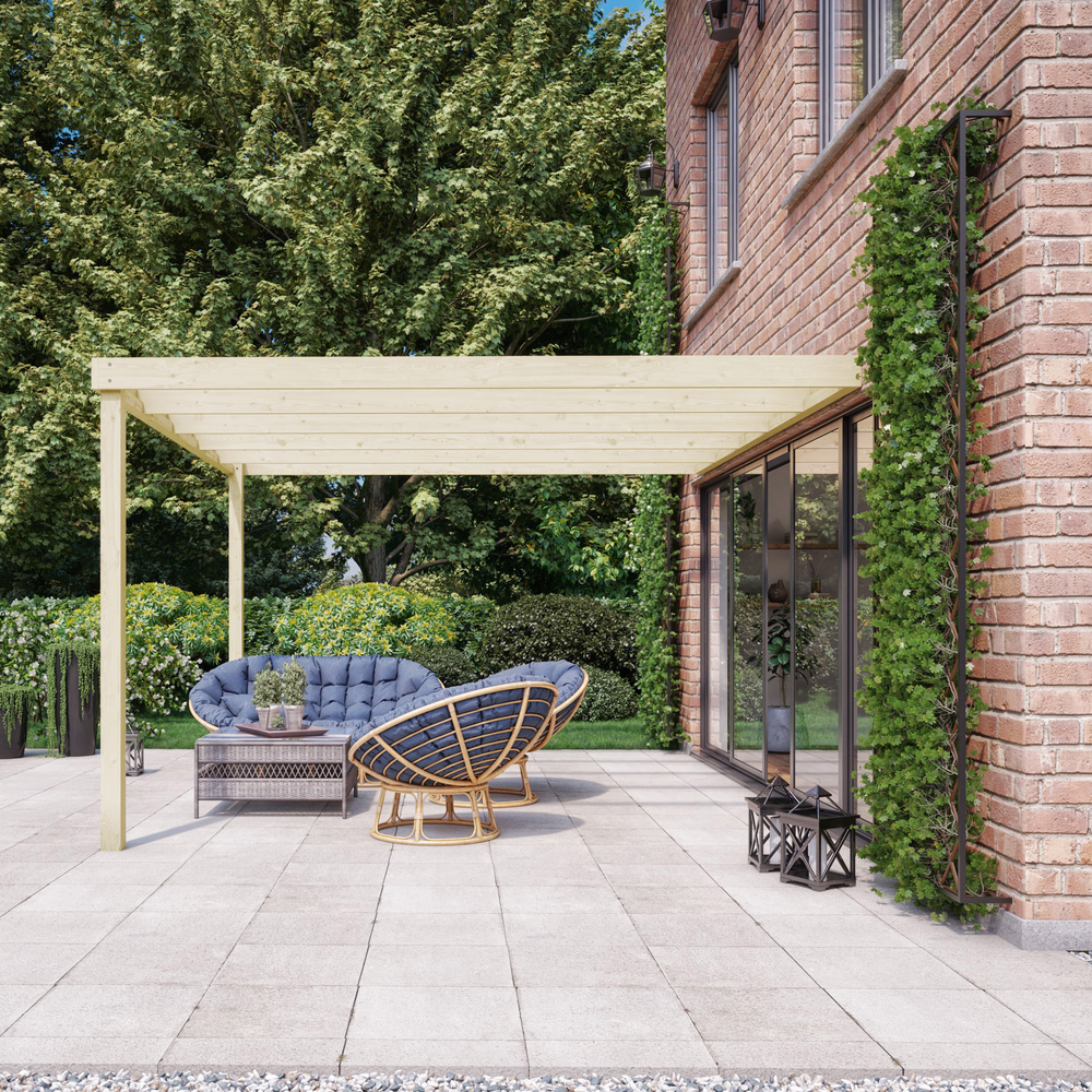 Wall Mounted Box Pergola – 3m Depth, Contemporary Timber Canopy