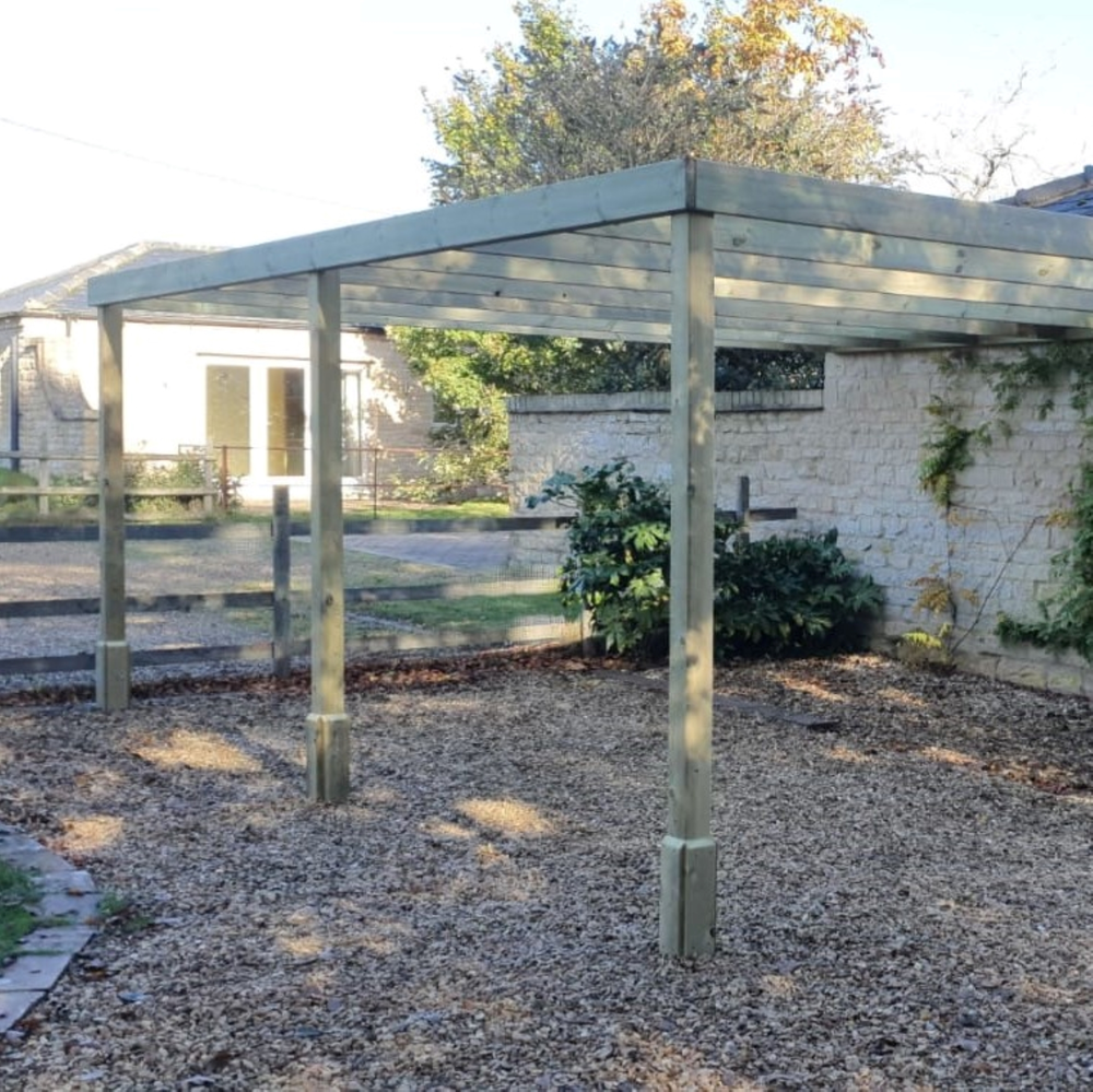 Wall Mounted Box Pergola – 3m Depth, Contemporary Timber Canopy