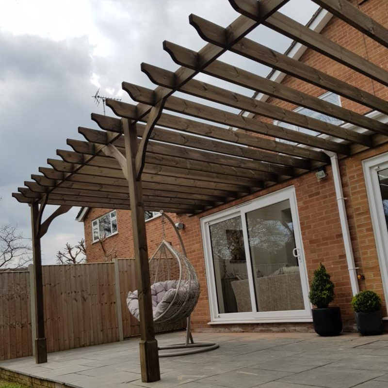 Wall Mounted Premium Pergola - 4.2m Depth