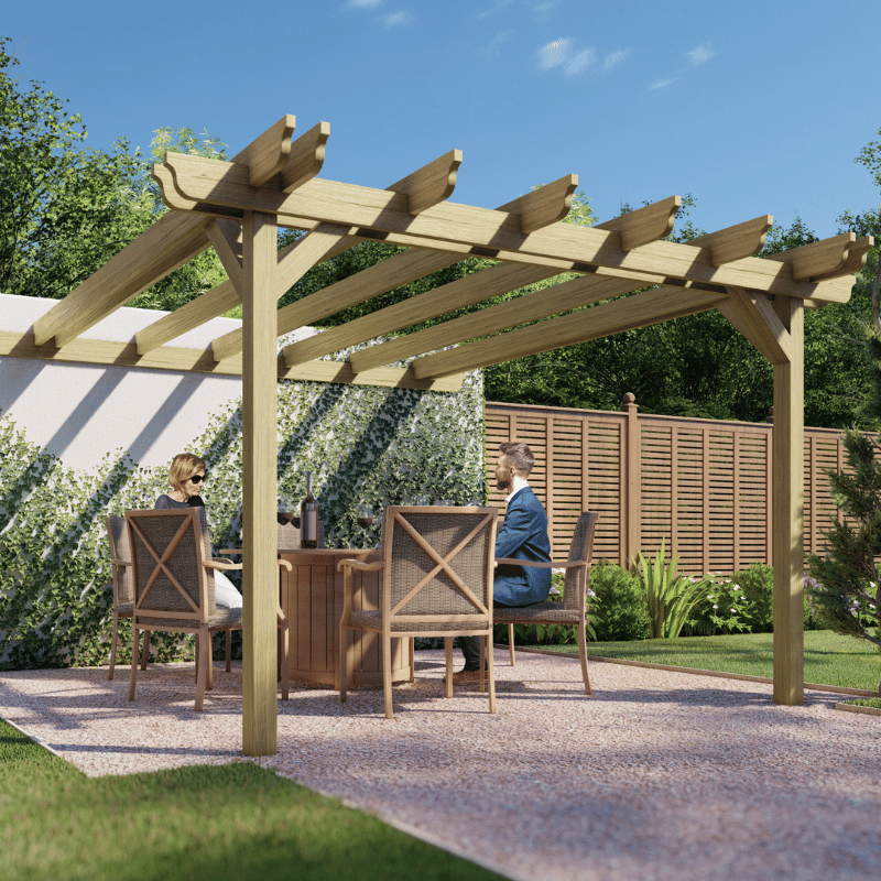 Wall Mounted Double Garden Pergola - 1.8m Depth
