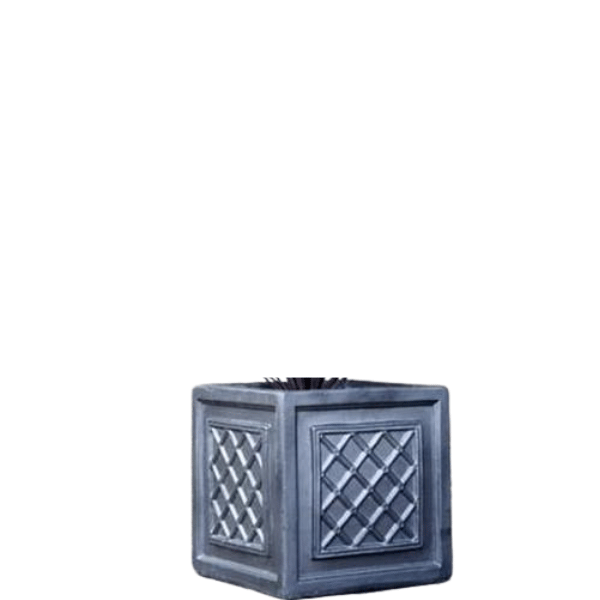 Clayfibre Windsor Cube Planter   Silver