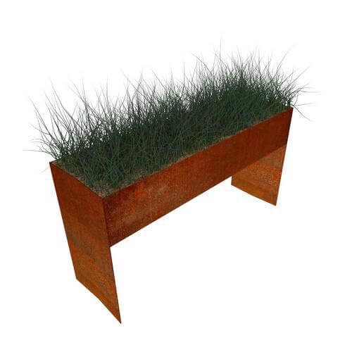 Barium Corten Steel Rectangular Trough 1800mm
