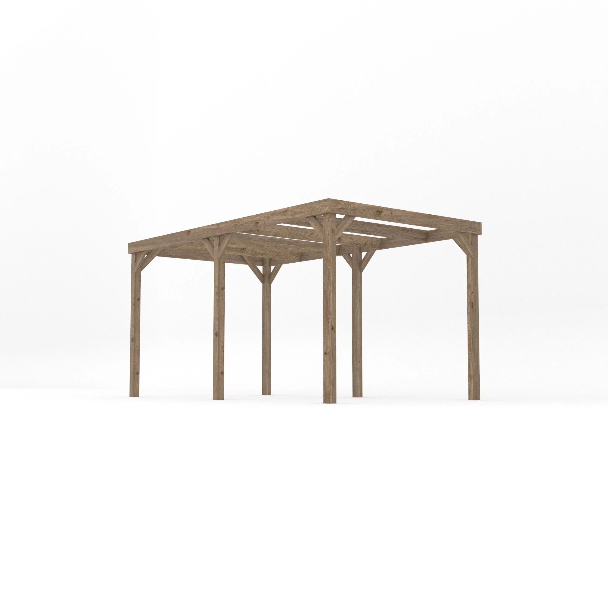 4 x 3 m Freestanding/Wall-Mounted Wooden Pergola