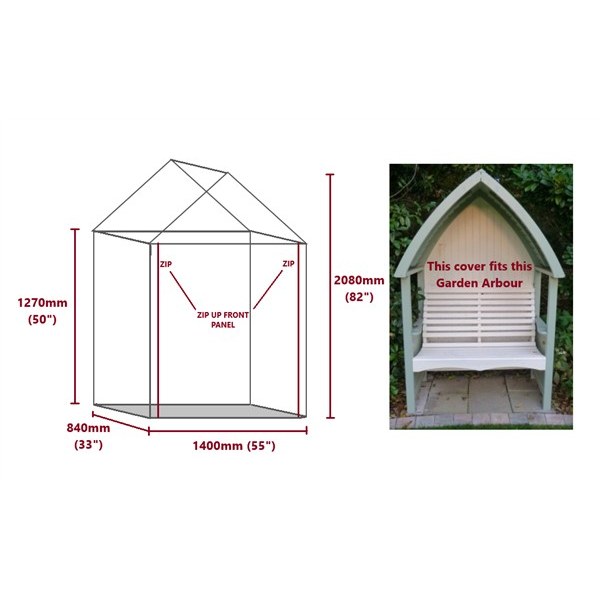 Cottage arbour cover dimensions