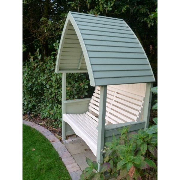 Cottage garden arbour side view