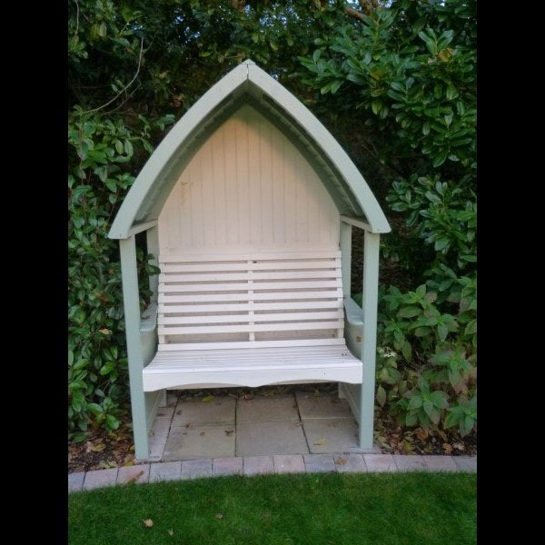 Cottage garden arbour uncovered