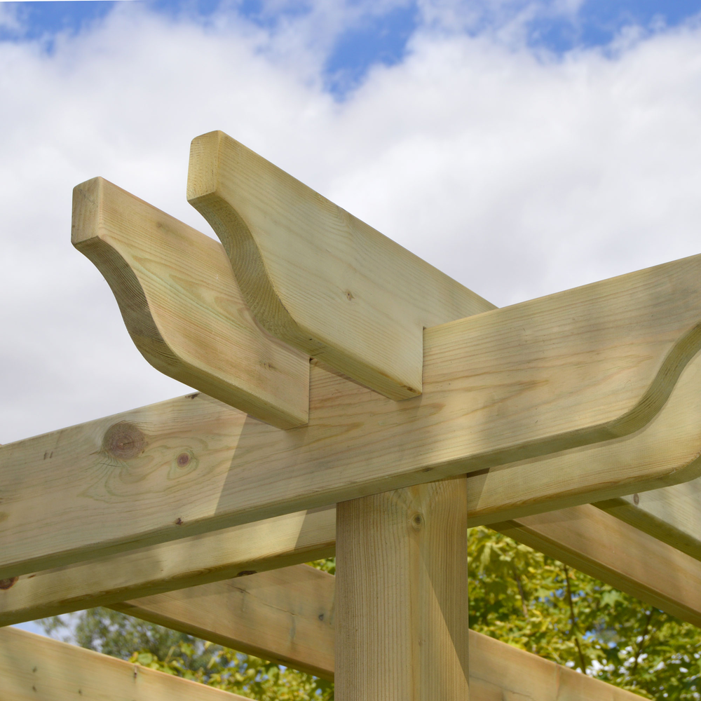 Wall Mounted Double Garden Pergola - 1.8m Depth