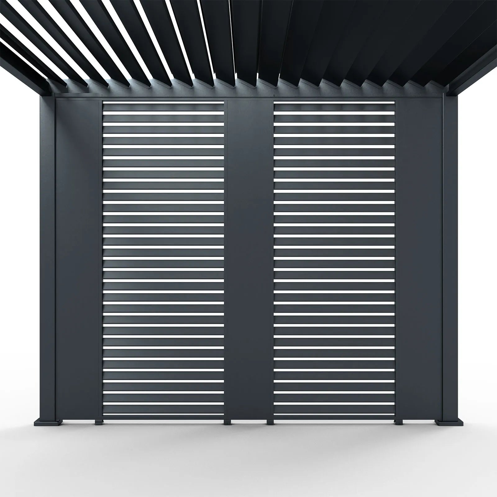 Titan Aluminium 3.0m Static Side Wall Combination: 3 Solid Panels and 2 Louvred Walls