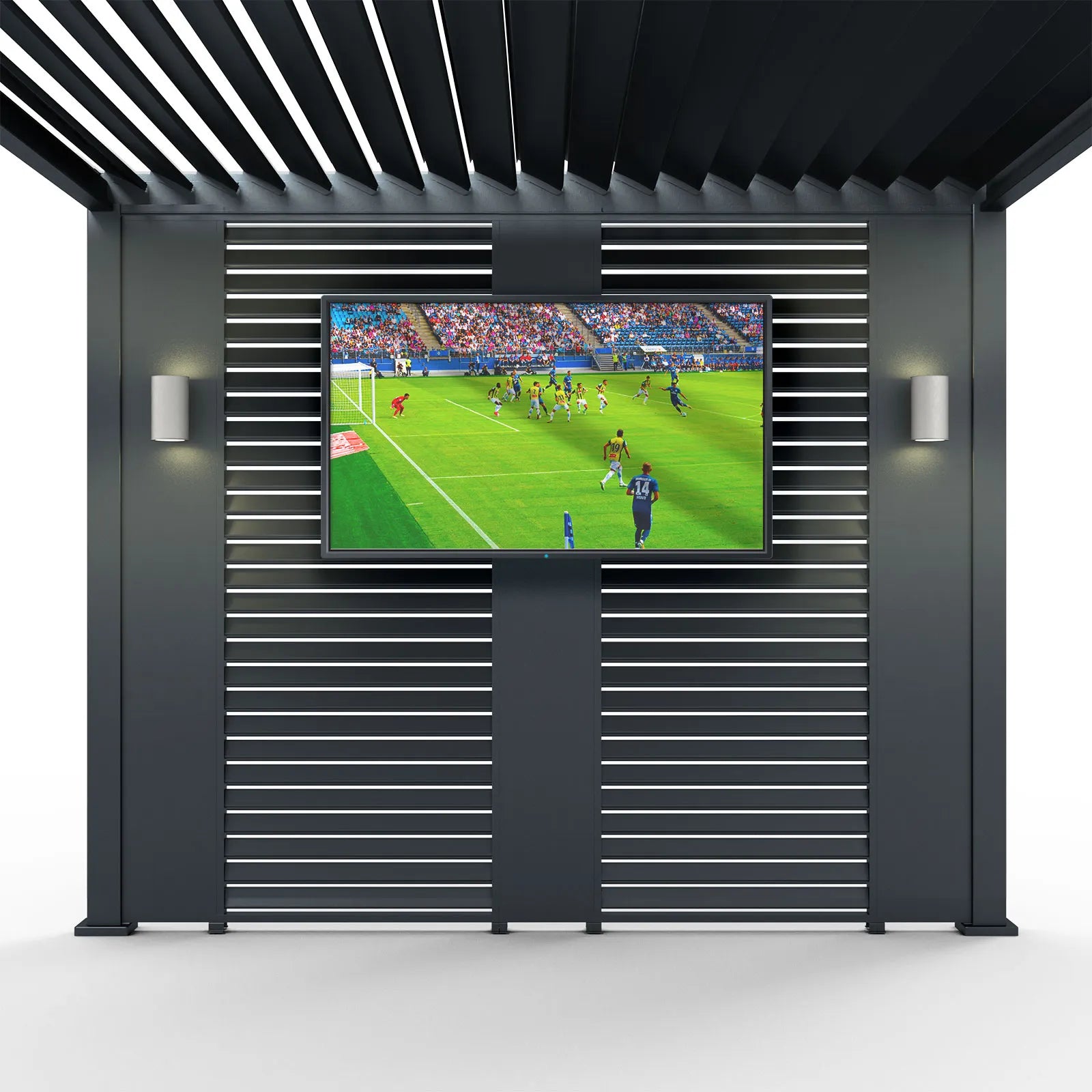 Titan Aluminium 3.0m Static Side Wall Combination: 3 Solid Panels and 2 Louvred Walls