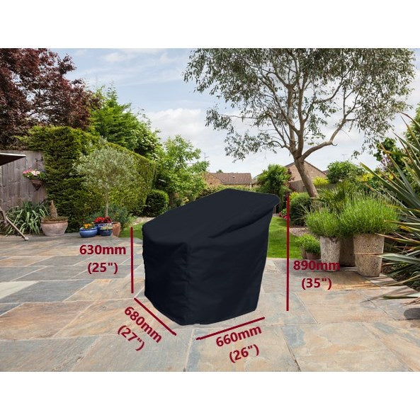 Garden armchair cover black 68cm