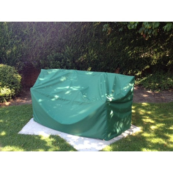 Garden bench cover green on lawn