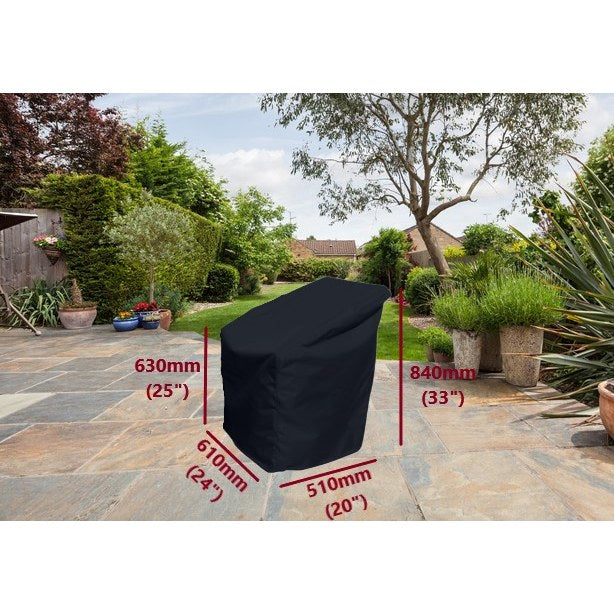 Garden dining chair cover black 61cm